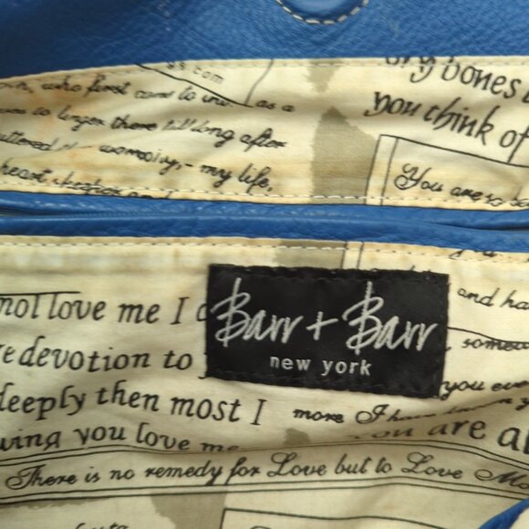 Nice Barr+Barr Women's Bag Blue Leather Purse Inside Card Pocket Hobo-lp - Picture 7 of 16